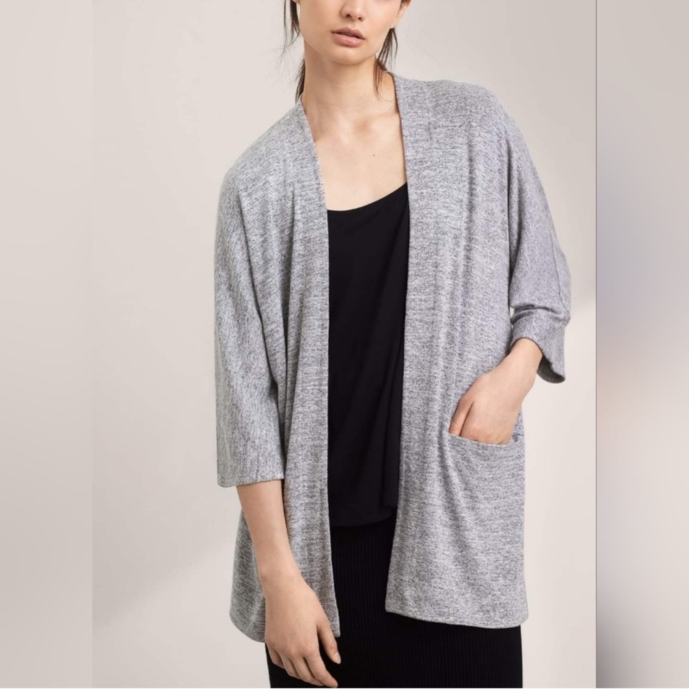 Aritzia Wilfred Free Zlata Open Cardigan Medium Heathered Grey LONG